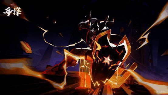 黑豹站立于高塔之上，战甲散发幽蓝光芒，身后是瓦坎达未来城市全景