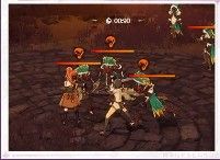 守护蒂娜事件特写画面，红色亡魂正扑向中心的蒂娜角色，玩家角色正在施放技能拦截