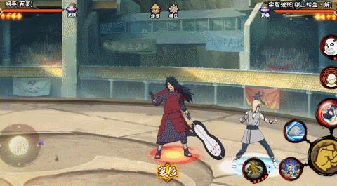 纲手额头浮现查克拉印记，双拳蓄力后猛然砸向地面，引发剧烈震荡波，尘土飞扬