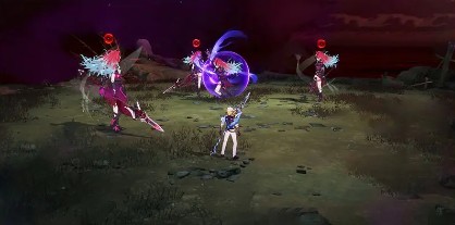 三重分身同框画面：左侧远处分身拖着淡灰色残影缓步前行，中部者已半透明化，右侧近处分身正被两名角色集火，枪气光束从首领脚下迸射而出