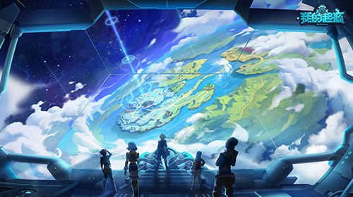 四只起源宠物同框展示图：左上钢铁陆行鸟喷吐冰晶，右上恐爪陆行鸟利爪迸发雷光，左下巫毒陆行鸟手持试管释放绿色雾气，右下雕翎陆行鸟振翅燃起赤焰，背景为动态切换的起源星球地貌