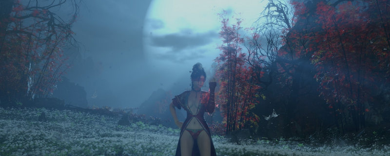 游戏场景截图：阴雨绵绵的三步地古渡口，身着 patched 粗布短打的NPC年岁长立于石阶尽头，背后是雾气缭绕的断桥与半塌牌坊，氛围萧瑟而暗藏机锋