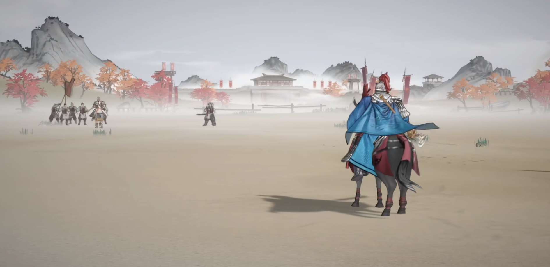 鲍信技能详情面板截图：清晰展示‘护主之誓’‘济北壁垒’‘忠骨长鸣’三项技能图标、冷却时间及文字描述，UI采用竹简纹理边框，古风十足